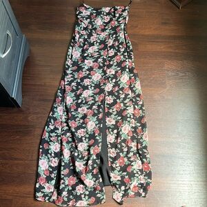 Floral strapless dress